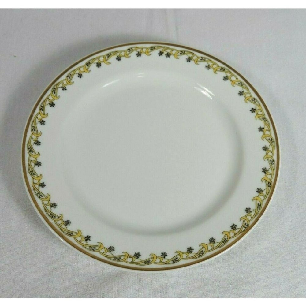 Haviland Schleiger 101 Black Flower Yellow Scroll Bread & Butter Plate